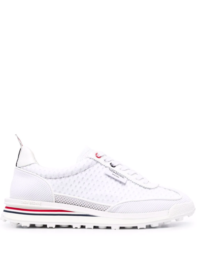 Thom Browne Mesh-detail Tech Runner Sneakers In Crema