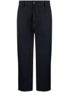 Marni Gabardine Cotton Cropped Trousers In Blue