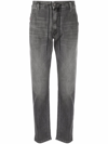 Diesel Drawstring-waist Tapered Jeans In Grey