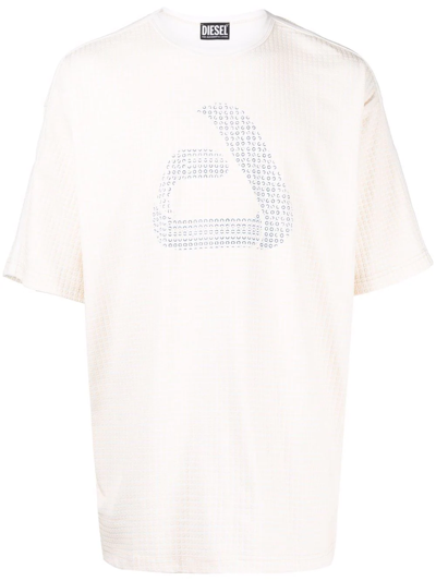 Diesel T-hon Textured T-shirt In Neutrals