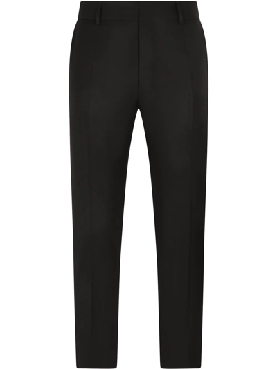 Dolce & Gabbana Tailored Stretch-wool Trousers In Black