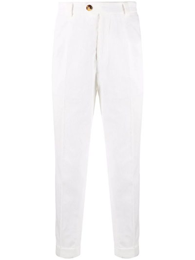 Brunello Cucinelli Skinny Corduroy Trousers In White