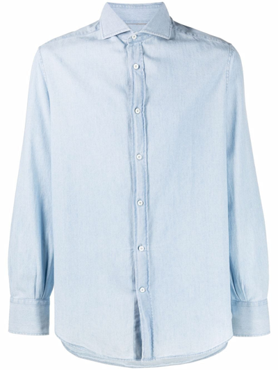 Brunello Cucinelli Spread-collar Shirt In Blue