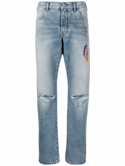 Marcelo Burlon County Of Milan County Of Milan Jeans In Washed Denim In Blue