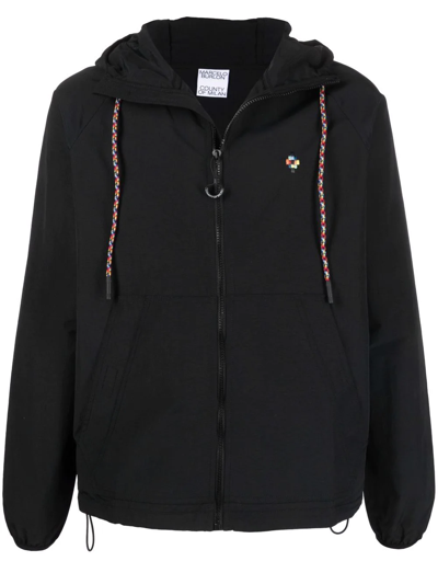 Marcelo Burlon County Of Milan Black Lightweight Windbreaker Jacket In Nero