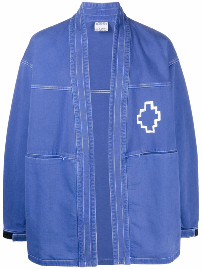 Marcelo Burlon County Of Milan Logo-print Cotton Jacket In Blue