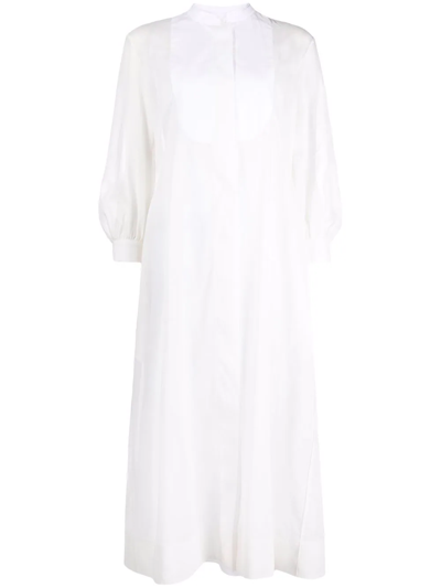 Jil Sander Long-sleeve Shirt Dress In White