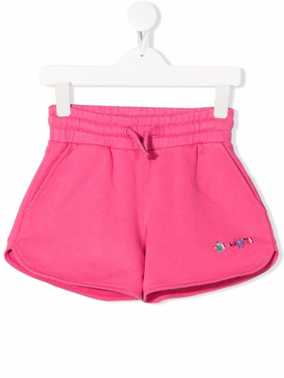 Off-white Kids' Monster-print Shorts In Pink