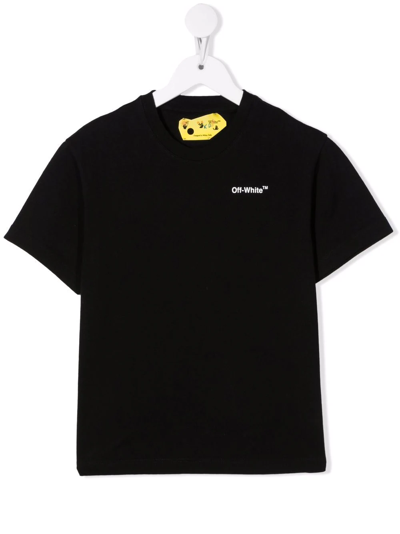 Off-white Kids' Chest Logo-print Detail T-shirt In Black