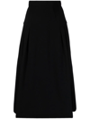 Ulyana Sergeenko A-line Silk Midi Skirt In Black
