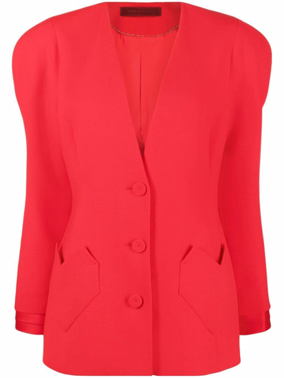 Ulyana Sergeenko Puff-sleeve Jacket In Red