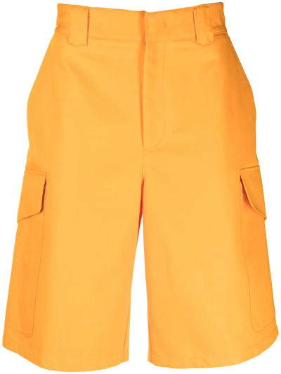 Msgm Tailored Knee-length Shorts In Orange