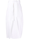 Fabiana Filippi Belted Cotton Midi Skirt In White
