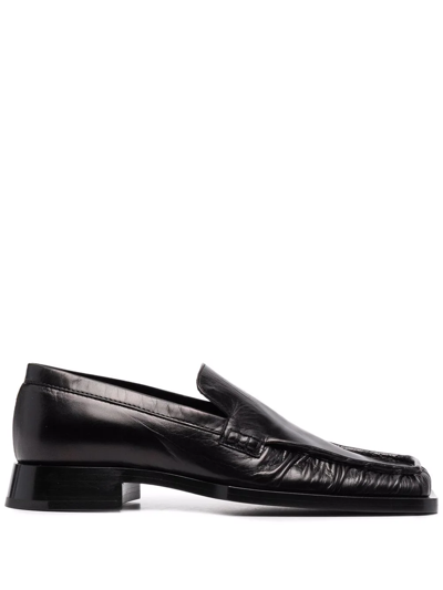 Jil Sander Square-toe Polished-finish Loafers In Black Jil Sander Square-toe Polished-finish Loafers In Black