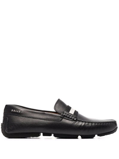 Bally Crossover-strap Detail Loafers In Black