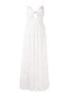 Alice And Olivia Minka Tiered-skirt Maxi Dress In Off White