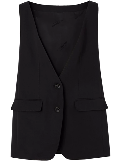BURBERRY SLEEVELESS TAILORED SILK JACKET
