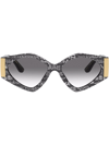 Dolce & Gabbana Modern Print Graffiti Sunglasses In Black And White