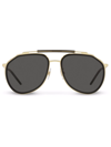 Dolce & Gabbana 57mm Aviator Sunglasses In Gold Black