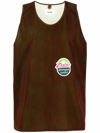 Doublet Kids Brown Flocked Kiwi Tank Top In Green