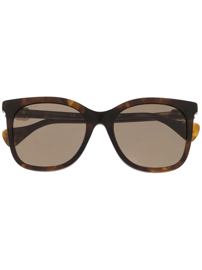 Gucci Gg Cat-eye Frame Sunglasses In Brown