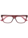 Gucci Transparent Square-frame Eyeglasses In Pink