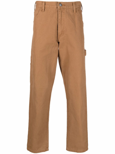 Dickies Construct Rear Logo-patch Trousers In Brown