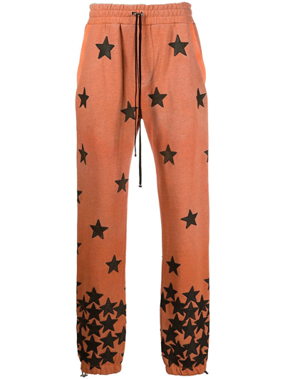 Amiri Star Appliqué Track Trousers In Orange