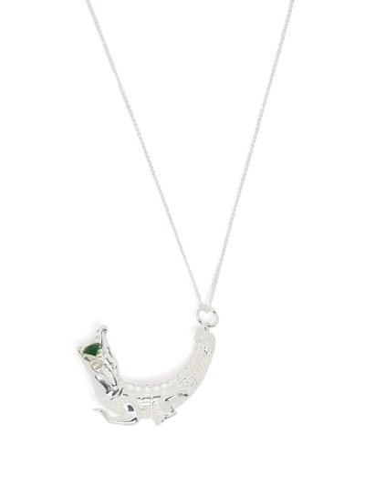 Hatton Labs Silver & Green Gator Necklace