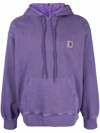 Carhartt Chest Logo-patch Detail Hoodie In Purple