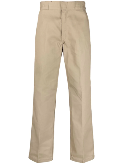 Dickies Construct Rear Logo-patch Trousers In Brown