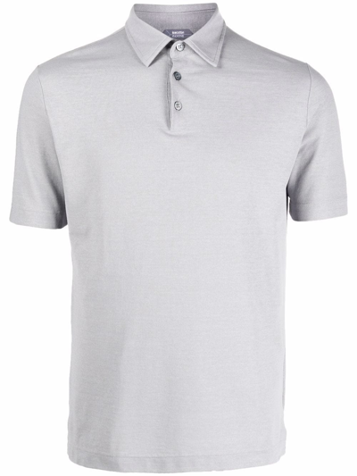 Zanone Short-sleeved Polo Shirt In Grey