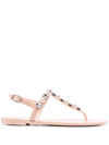 Stuart Weitzman Goldie Crystal-embellished Sandals In Poudre Blush Pink