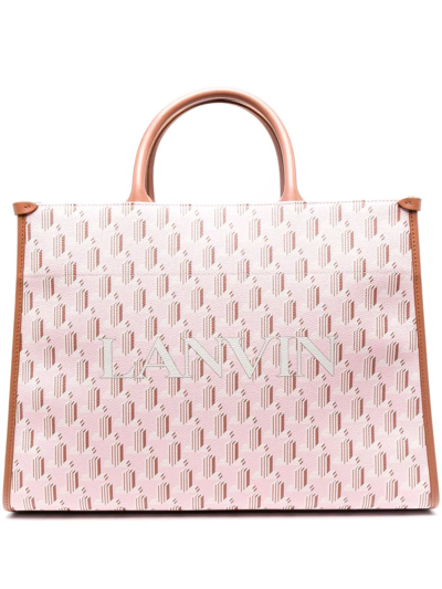 Lanvin In&out Logo Print Tote Bag In Pink