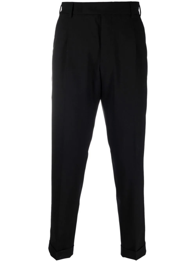 Pt Torino Tailored Cropped Trousers In Black