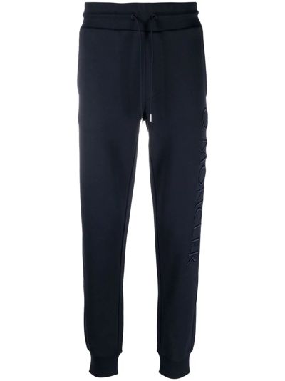 Moncler Logo Embroidered Sweat Pants Navy In 778 Navy