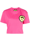 Barrow Logo Graphic-print Cropped T-shirt In Fuchsia