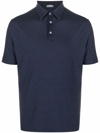 Zanone Short-sleeved Cotton Polo Shirt In Blue