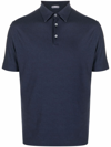 Zanone Icecotton Polo Shirt With Lateral Slits In Blue