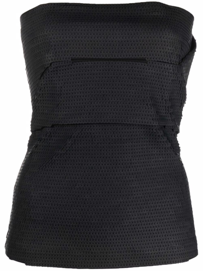 Rick Owens Embroidered Bustier Top In Black