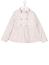 Herno Mock-neck Double-breasted Quilted Jacket In Pink