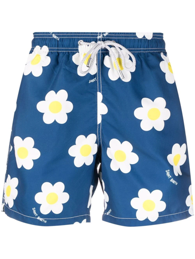 Mc2 Saint Barth Gustavia - Happy Daisy 61 Swim Shorts In Blue