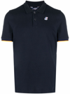 K-way Vincent Contrast Stretch Polo In Blue