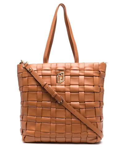 Liu •jo Ecs L Tote Sicura Shopping Bag Leather Polyurethane Woman In Brown