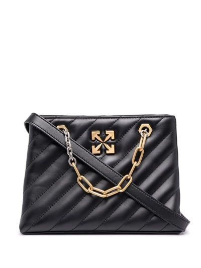 Off-white Jackhammer Arrow Quilted Chain Tote Bag In Black