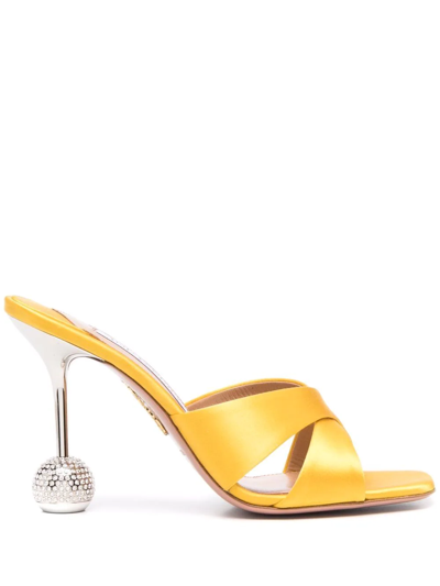 Aquazzura Yes Darling 高跟穆勒鞋 In Yellow