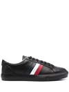 MONCLER LOGO-PRINT LEATHER SNEAKERS