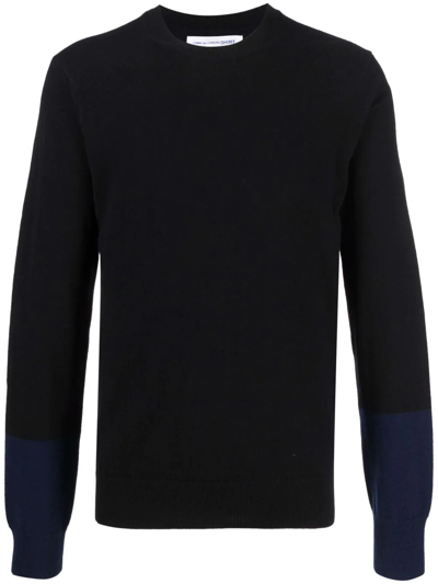 Comme Des Garçons Tonal Wool Jumper In Black