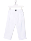Fay Embroidered-logo Detail Trousers In White