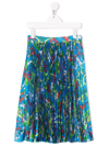 VERSACE FLORAL PLEATED SKIRT